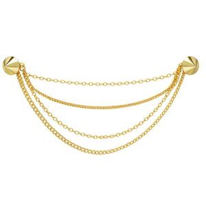 Gold Collar Clip -NEW- Sweater Pin Jacket Cardigan Guard Blouse Cape